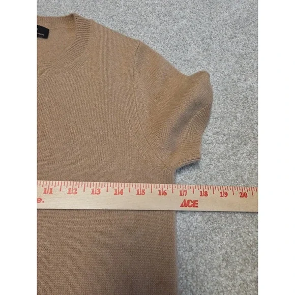 Quince Mongolian Cashmere Camel Tan Short Sleeve Sweater Top Sz S Minimalist - Picture 5 of 8
